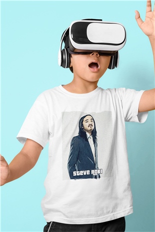 Steve Aoki Beyaz Unisex Çocuk Tişört