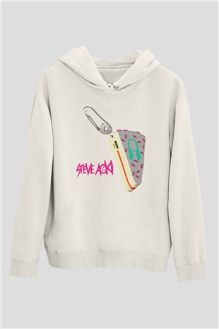 Steve Aoki Beyaz Unisex Kapşonlu Sweatshirt