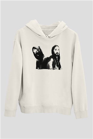 Steve Aoki Beyaz Unisex Kapüşonlu Sweatshirt