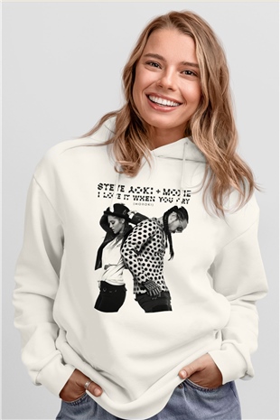 Steve Aoki Beyaz Unisex Kapüşonlu Sweatshirt