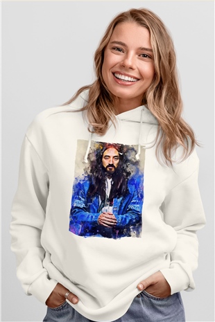 Steve Aoki Beyaz Unisex Kapüşonlu Sweatshirt