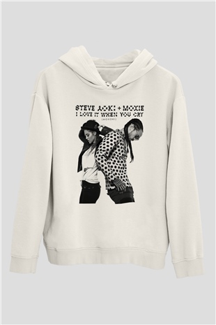 Steve Aoki Beyaz Unisex Kapüşonlu Sweatshirt