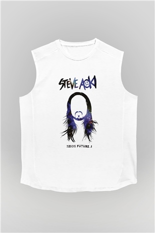 Steve Aoki Beyaz Unisex Kolsuz Tişört