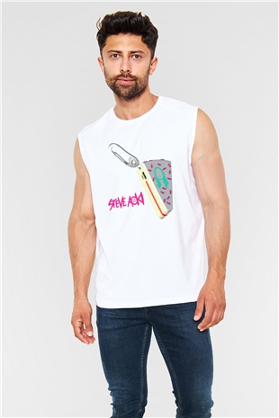 Steve Aoki Beyaz Unisex Kolsuz Tişört