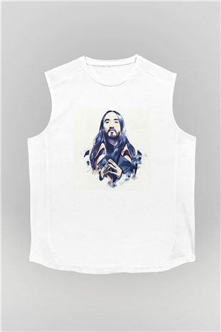 Steve Aoki Beyaz Unisex Kolsuz Tişört