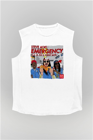 Steve Aoki Beyaz Unisex Kolsuz Tişört