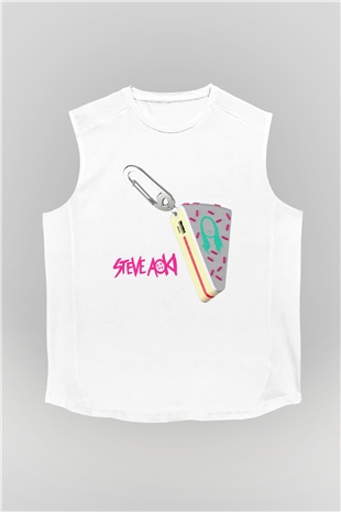 Steve Aoki Beyaz Unisex Kolsuz Tişört