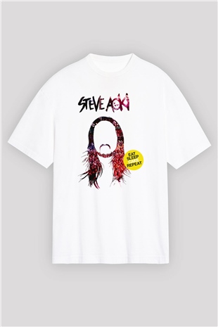 Steve Aoki Beyaz Unisex Oversize Tişört T-Shirt