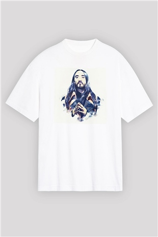 Steve Aoki Beyaz Oversize Tişört Oversize T-shirt - TişörtFabrikası