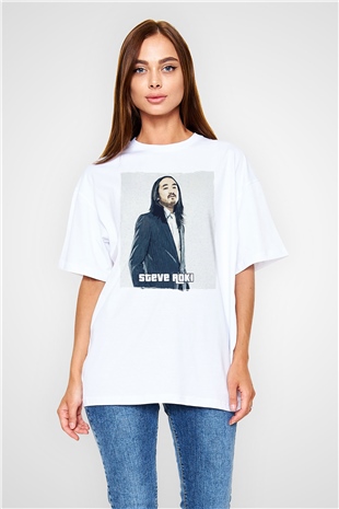Steve Aoki Beyaz Oversize Tişört Oversize T-shirt - TişörtFabrikası
