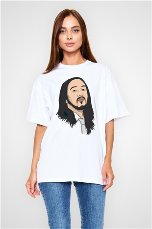 Steve Aoki Beyaz Oversize Tişört Oversize T-shirt - TişörtFabrikası