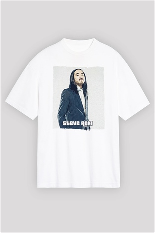 Steve Aoki Beyaz Oversize Tişört Oversize T-shirt - TişörtFabrikası