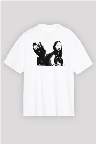 Steve Aoki Beyaz Oversize Tişört Oversize T-shirt - TişörtFabrikası