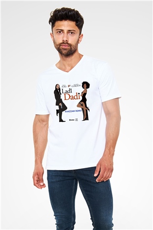 Steve Aoki Beyaz Unisex V Yaka Tişört