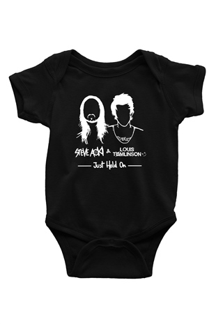 Steve Aoki Siyah Bebek Body - Zıbın