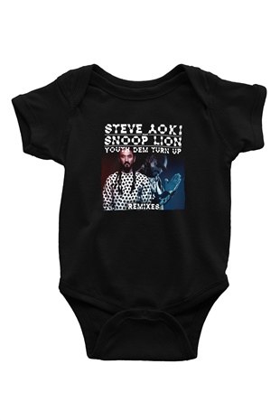 Steve Aoki Siyah Bebek Body - Zıbın
