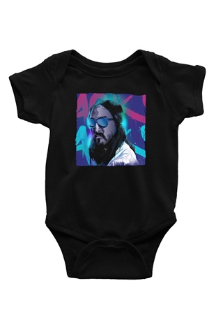 Steve Aoki Siyah Bebek Body - Zıbın