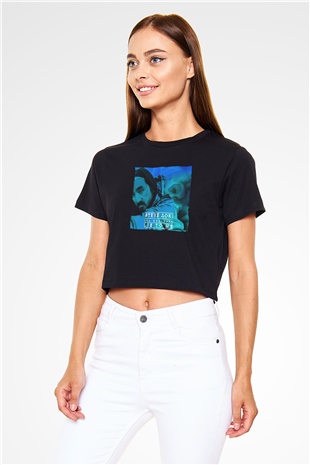 Steve Aoki Siyah  Crop Top Tişört