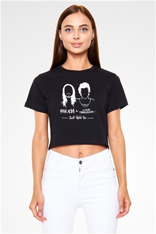 Steve Aoki Siyah  Crop Top Tişört