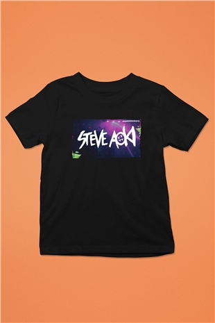 Steve Aoki Siyah Unisex Çocuk Tişört