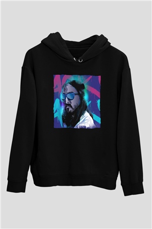 Steve Aoki Siyah Unisex Kapüşonlu Sweatshirt