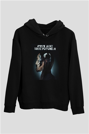 Steve Aoki Siyah Unisex Kapüşonlu Sweatshirt
