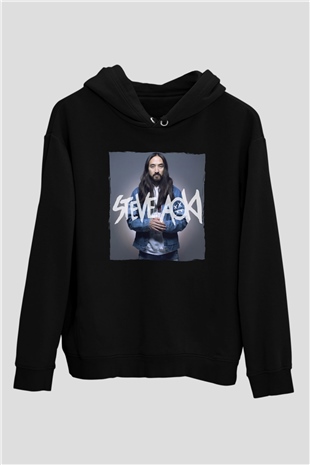 Steve Aoki Siyah Unisex Kapüşonlu Sweatshirt