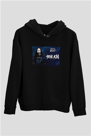 Steve Aoki Siyah Unisex Kapüşonlu Sweatshirt