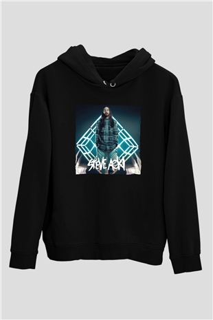 Steve Aoki Siyah Unisex Kapüşonlu Sweatshirt