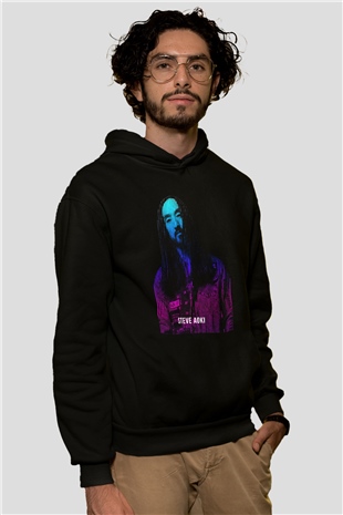 Steve Aoki Siyah Unisex Kapüşonlu Sweatshirt