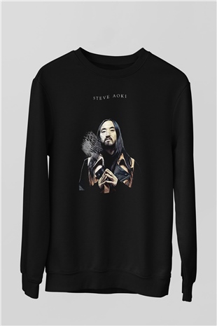 Steve Aoki Siyah Unisex Sweatshirt