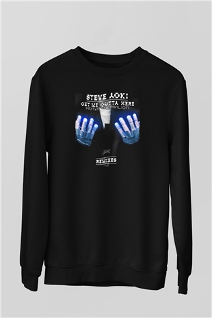 Steve Aoki Siyah Unisex Sweatshirt