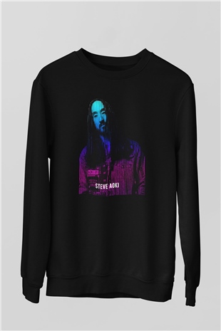Steve Aoki Siyah Unisex Sweatshirt