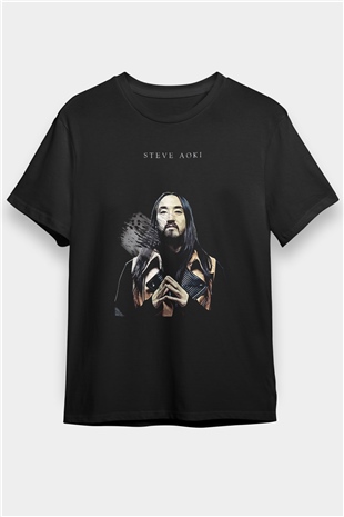 Steve Aoki Siyah Unisex Tişört T-Shirt - TişörtFabrikası