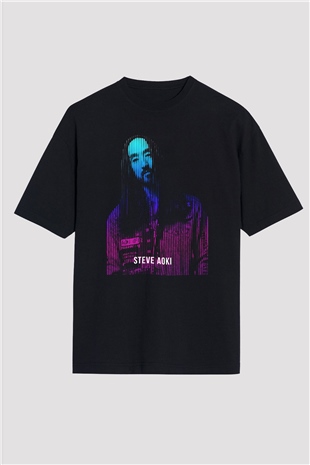 Steve Aoki Siyah Oversize Tişört Oversize T-shirt - TişörtFabrikası