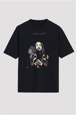 Steve Aoki Siyah Oversize Tişört Oversize T-shirt - TişörtFabrikası