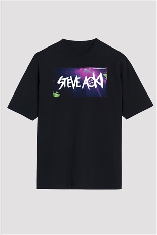 Steve Aoki Siyah Oversize Tişört Oversize T-shirt - TişörtFabrikası
