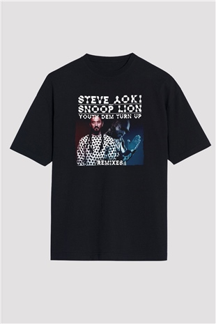 Steve Aoki Siyah Oversize Tişört Oversize T-shirt - TişörtFabrikası