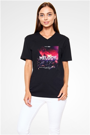 Steve Aoki Siyah Unisex V Yaka Tişört T-Shirt