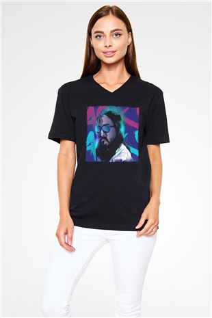 Steve Aoki Siyah Unisex V Yaka Tişört
