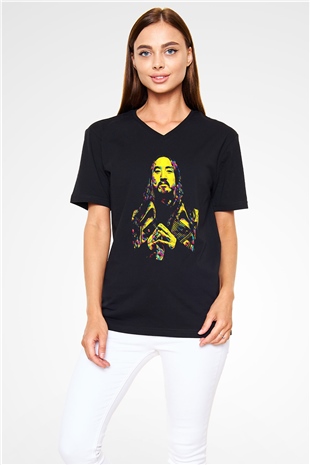 Steve Aoki Siyah Unisex V Yaka Tişört