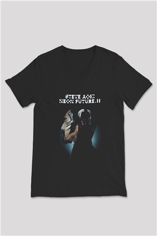 Steve Aoki Siyah Unisex V Yaka Tişört