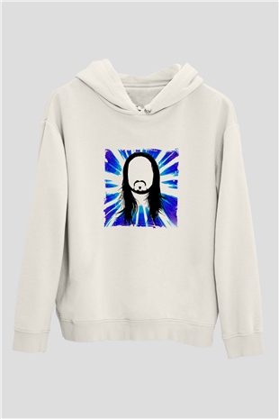 Steve AokiBaskılı Beyaz Hoodie