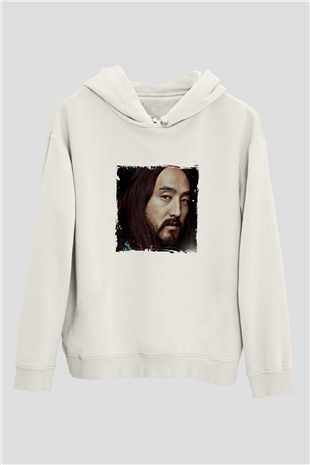 Steve AokiBaskılı Beyaz Hoodie