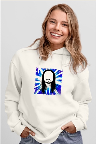 Steve AokiBaskılı Beyaz Hoodie