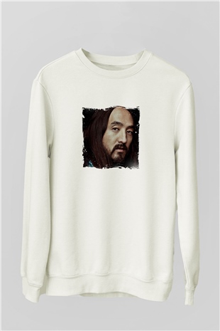 Steve AokiBaskılı Beyaz Sweatshirt