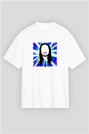 Steve AokiBaskılı Beyaz Oversize Tişört