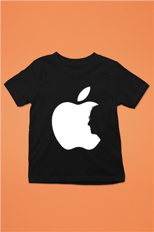 Steve Jobs Baskılı Siyah Unisex Çocuk Tişört