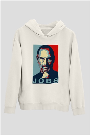 Steve Jobs Beyaz Unisex Kapşonlu Sweatshirt