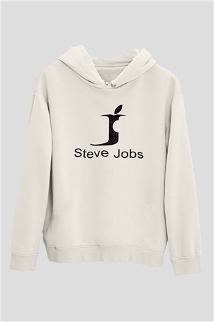 Steve Jobs Beyaz Unisex Kapşonlu Sweatshirt